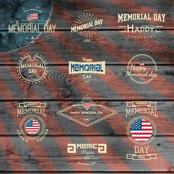 Memorial day, odznaki logo i etykiety do każdego użytku — Wektor stockowy