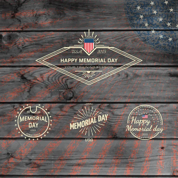 Memorial day, badges logos and labels for any use — Stock Vector