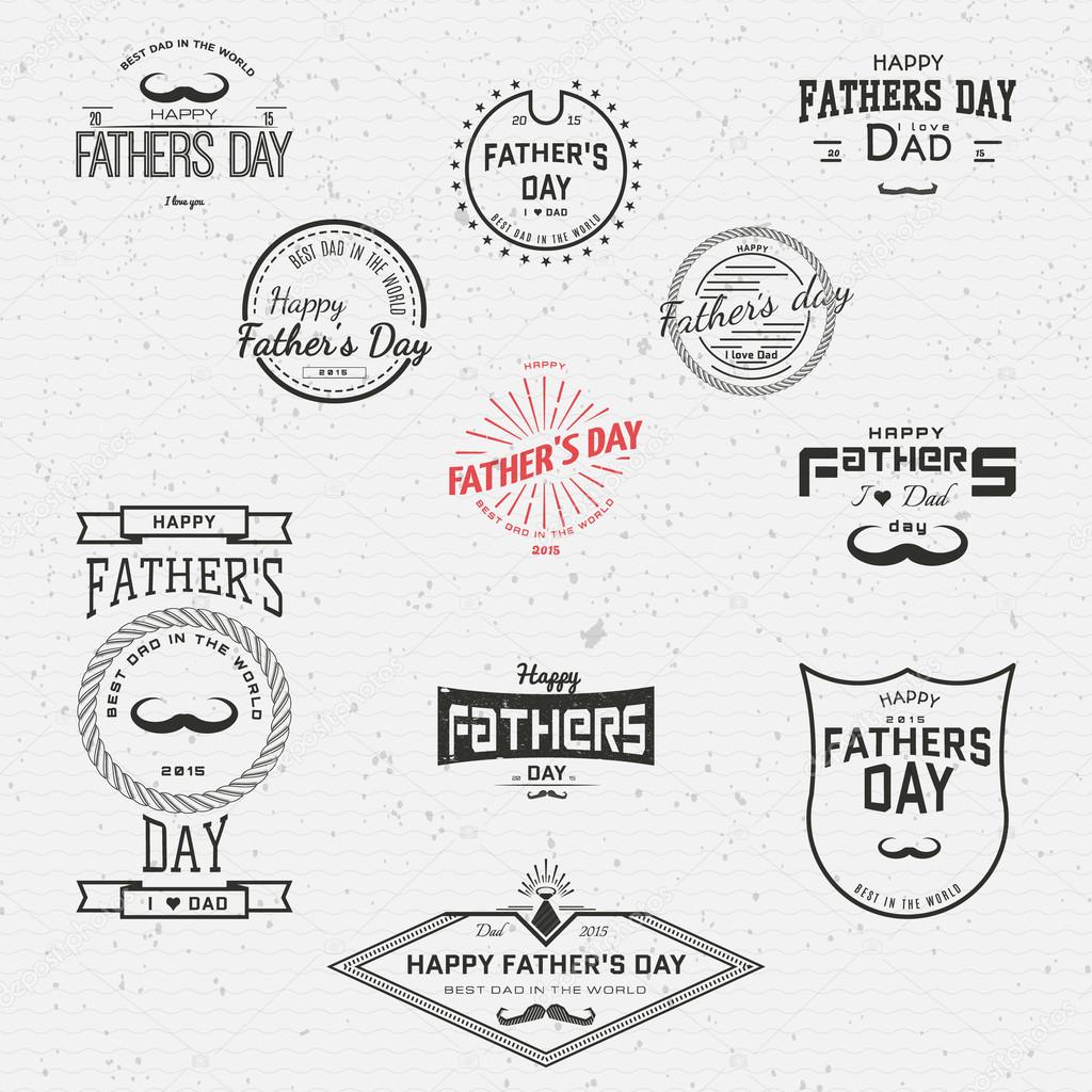 Fathers day badges logos and labels for any use, on a white background