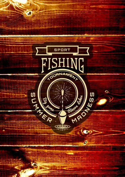 釣りバッジ ロゴとラベル — ストックベクタ