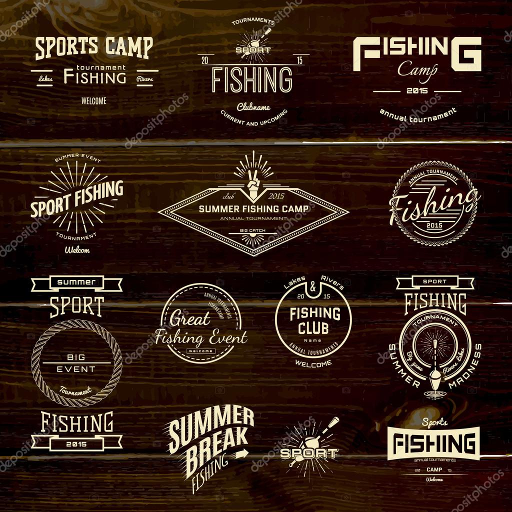 Fishing badges logos and labels for any use, on a white background