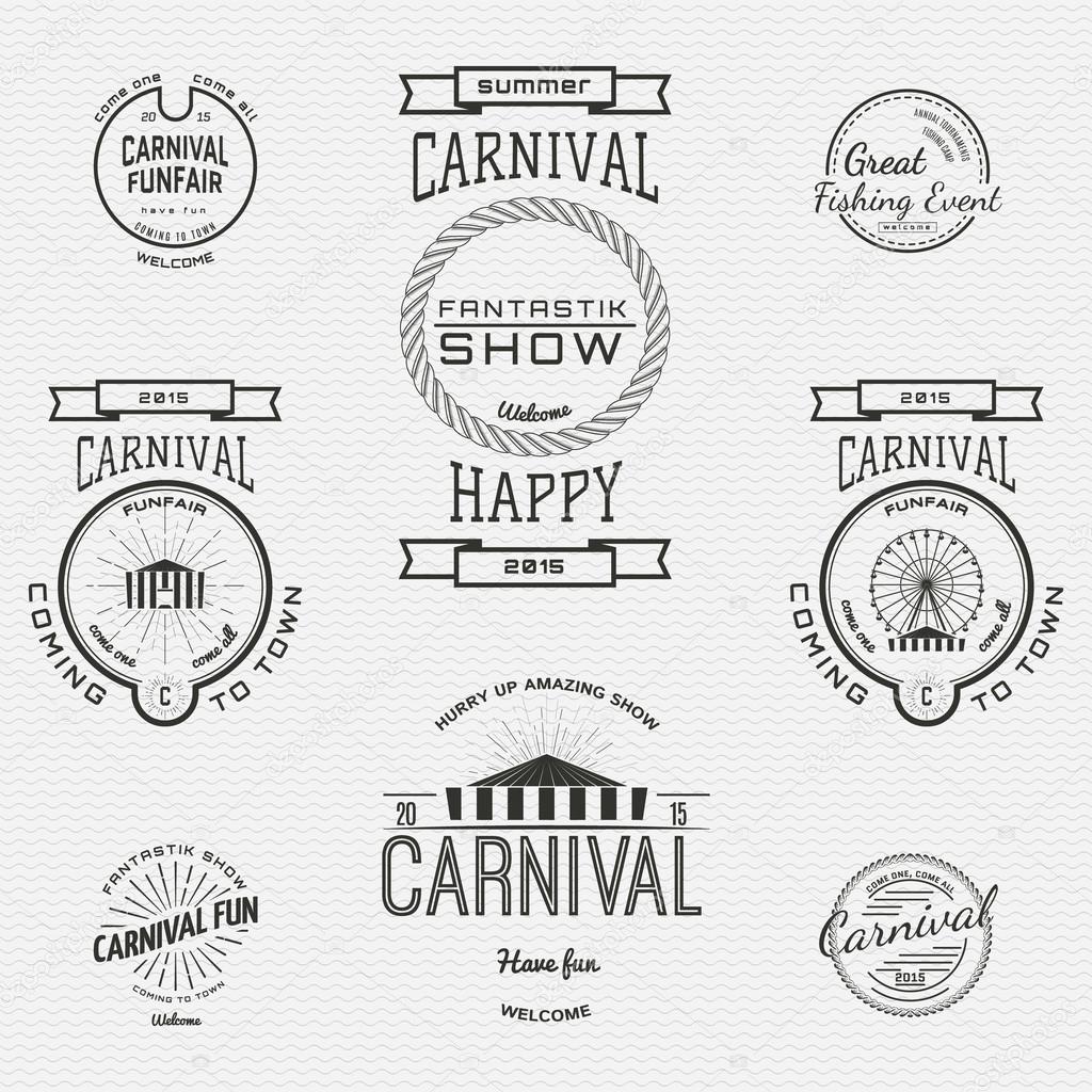 Carnival badges logos and labels for any use, on a white background