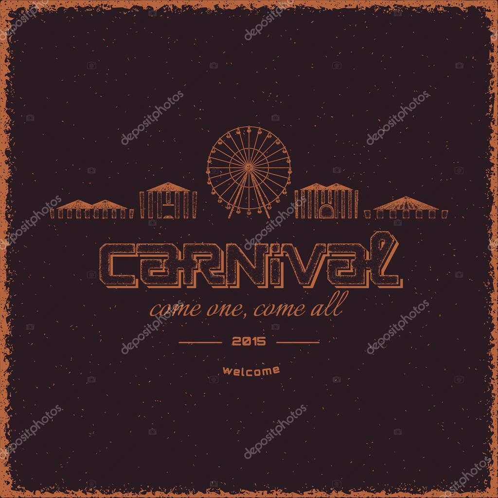 Carnival badges logos and labels for any use, grunge texture