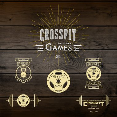 CrossFit logolar rozetleri ve herhangi bir kullanım için etiketleri
