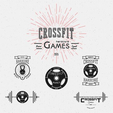 CrossFit logolar rozetleri ve herhangi bir kullanım için etiketleri