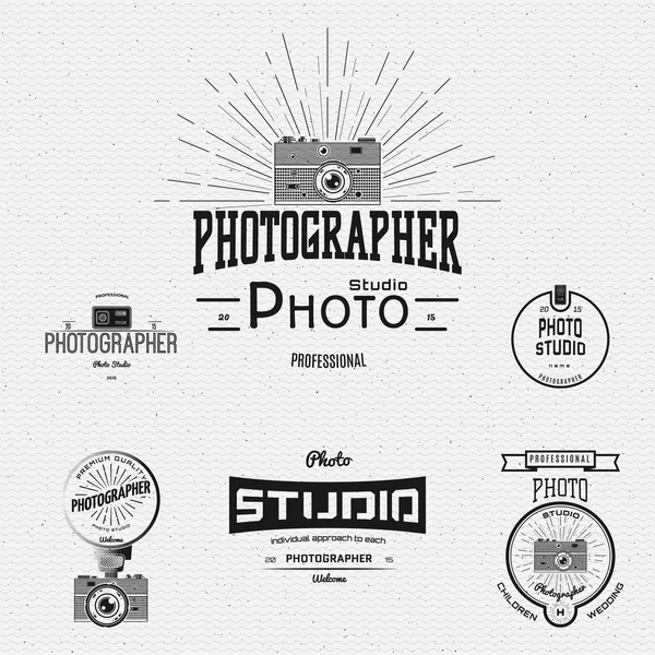 Fotografie logo badges van logo's en etiketten voor elk gebruik — Stockvector