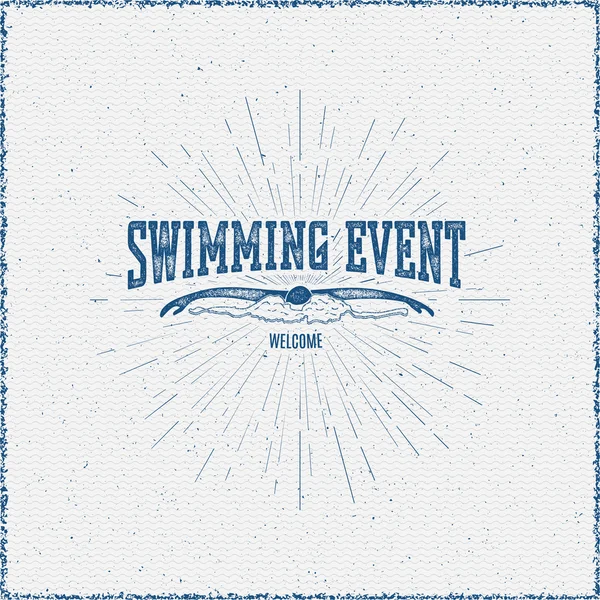 Emblemas de natação logotipos e rótulos para qualquer uso — Vetor de Stock