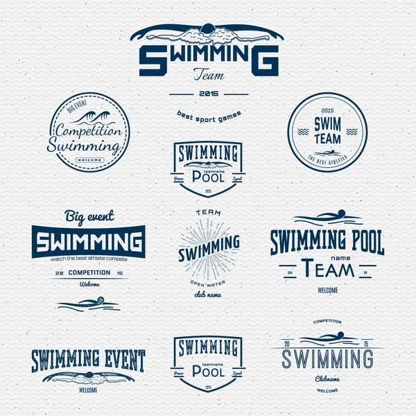 Logos et étiquettes des badges de natation pour toute utilisation — Image vectorielle