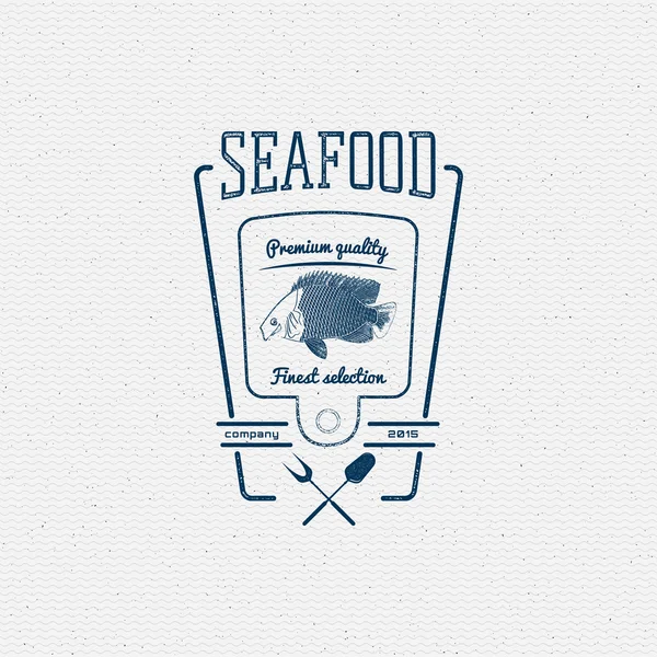 Seafood badges logos and labels for any use — Stock Vector