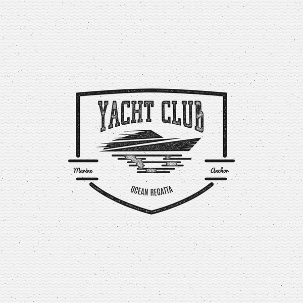 ヨット クラブ バッジ ロゴとラベルの使用 — ストックベクタ