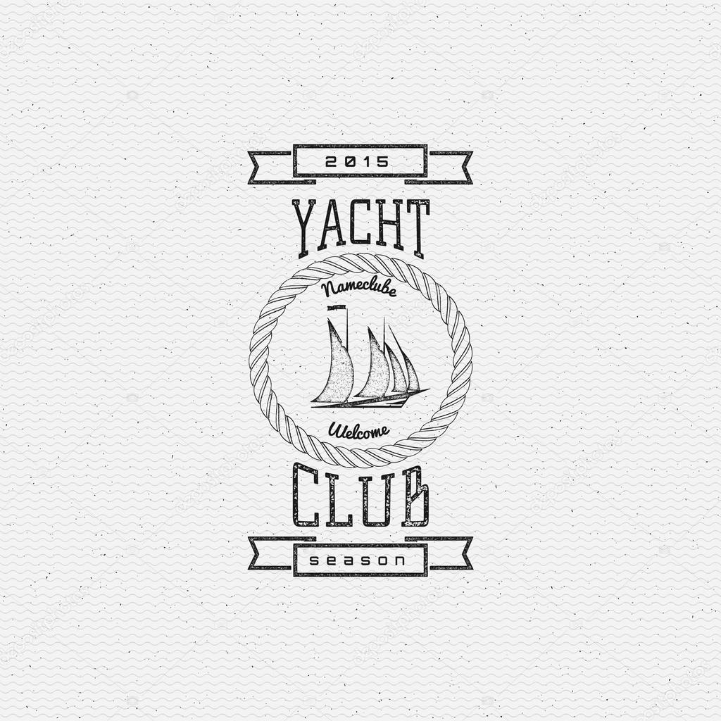 Yacht club badges logos and labels for any use, on a white background