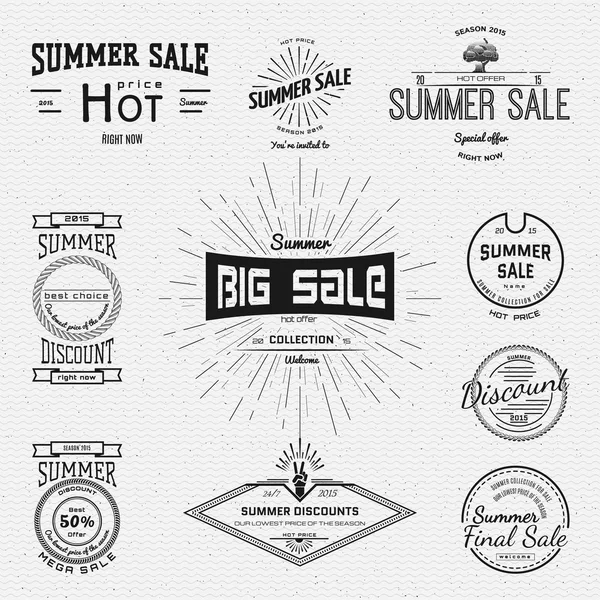 Emblemas de venda de verão logotipos e rótulos para qualquer uso — Vetor de Stock