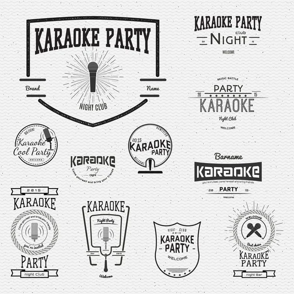 Karaoke badges logos and labels for any use — Stock Vector