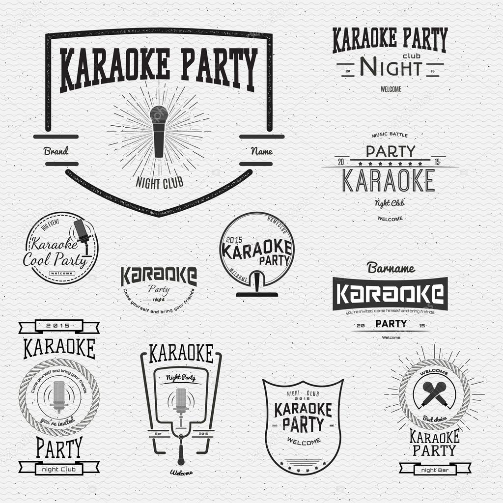 Karaoke icons logos and labels for all your design and use of presentations
