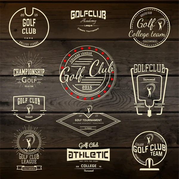 Golf badges van logo's en etiketten voor elk gebruik — Stockvector