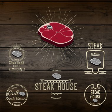 Steak house badges logos and labels for any use