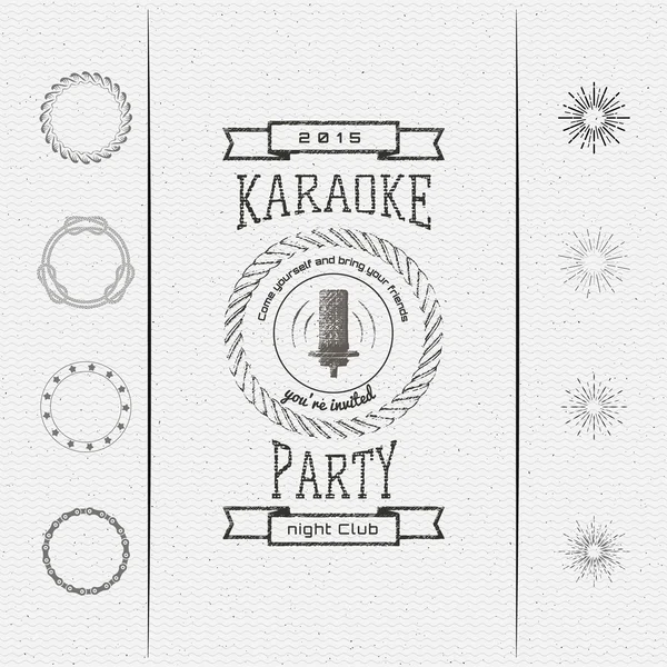 Insignias para fiestas de karaoke logotipos y etiquetas para cualquier uso — Vector de stock