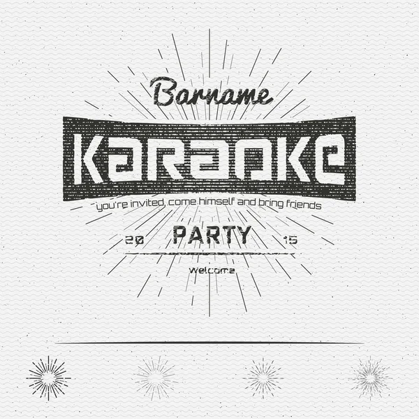 Emblemas de festa de karaoke logotipos e rótulos para qualquer uso — Vetor de Stock