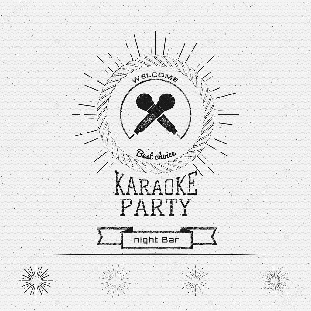 Karaoke party badges logos and labels for any use