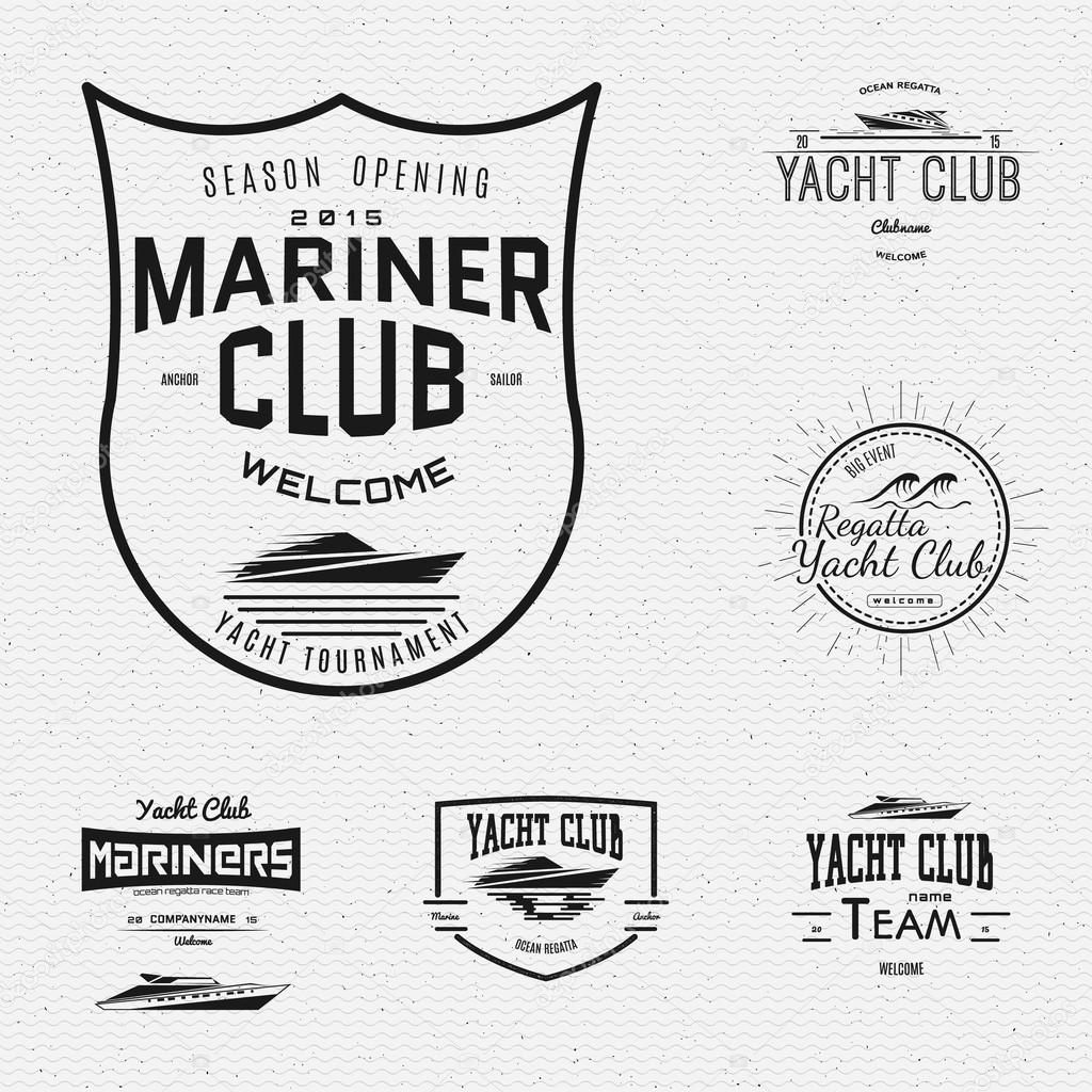 Yacht club badges logos and labels for any use, on a white background