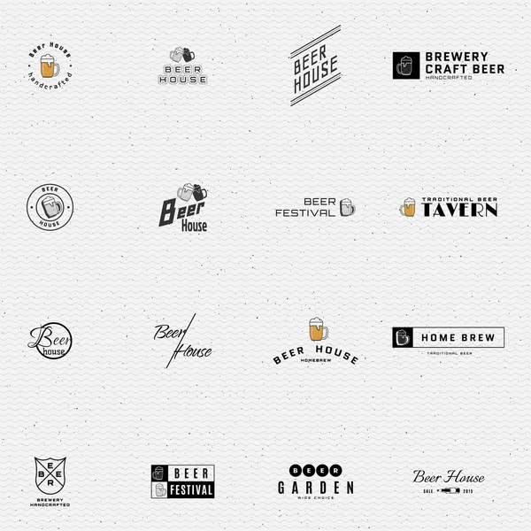 Emblemas de cerveja logotipos e rótulos para qualquer uso — Vetor de Stock