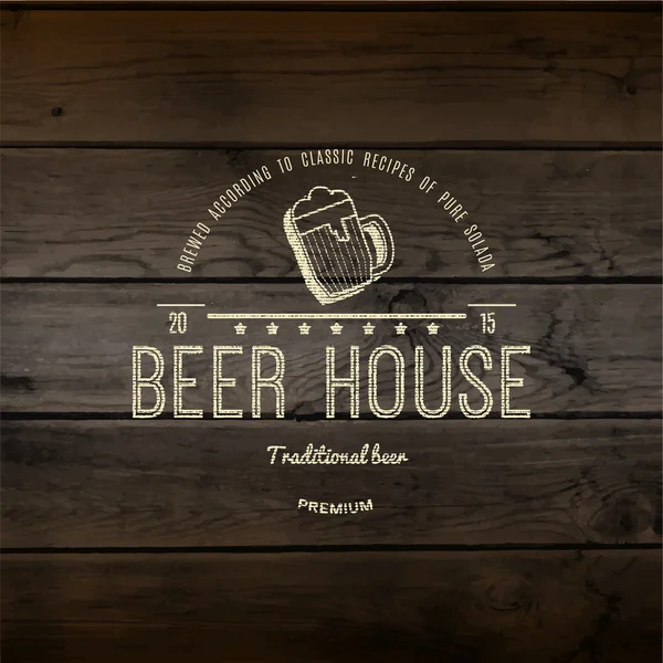 Beer house odznaky loga a etikety pro každé použití — Stockový vektor