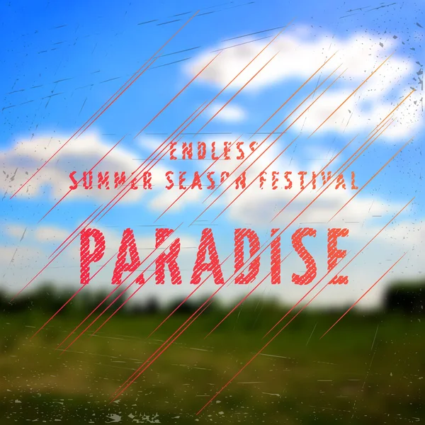 Summer festival paradise badges cards and labels for any use — Stock Vector