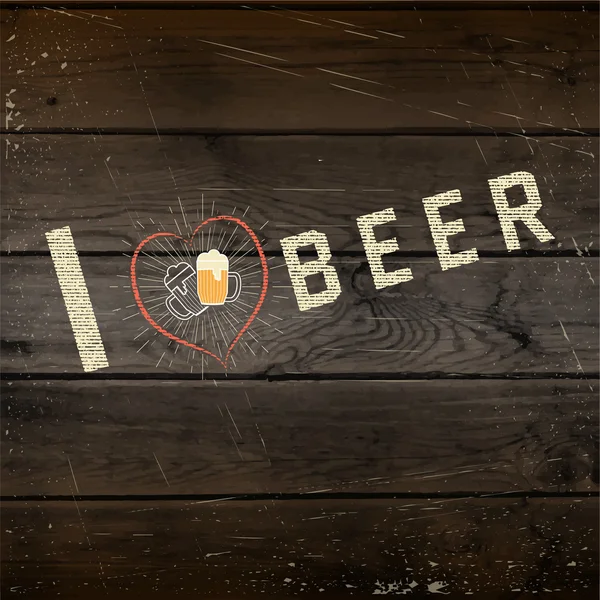 J'adore les badges de bière logos et étiquettes pour toute utilisation — Image vectorielle