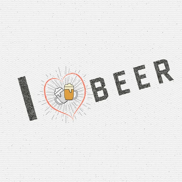 Me encantan las insignias de cerveza logotipos y etiquetas para cualquier uso — Vector de stock