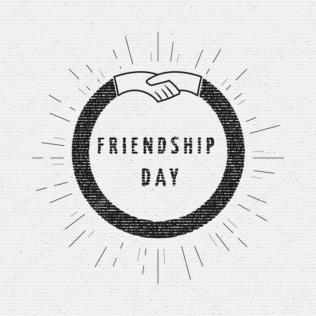 Friendship day badges logos and labels for any use, eg for design of cards or presentations