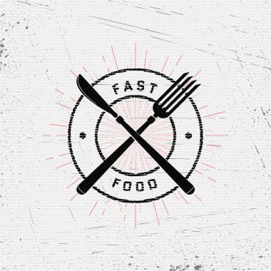 Fast food logolar rozetleri ve herhangi bir kullanım için etiketleri