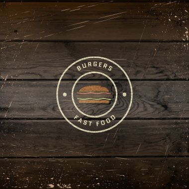 Fast food logolar rozetleri ve herhangi bir kullanım için etiketleri