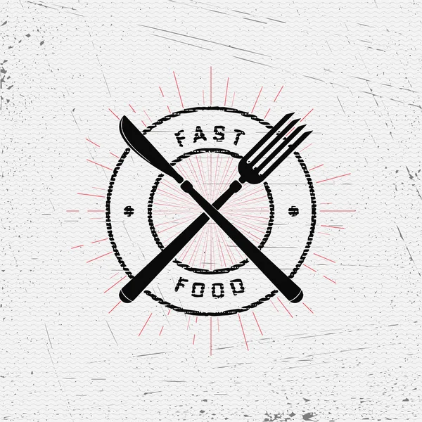 Логотипи та етикетки зі значками швидкого харчування для будь-якого використання — стоковий вектор
