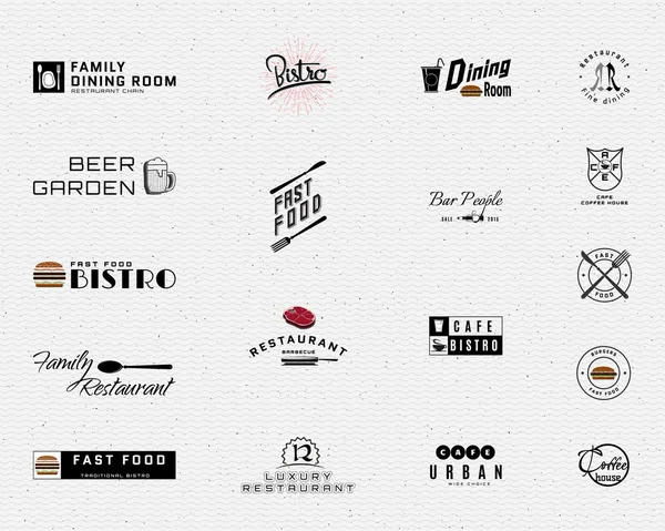 Insignias del restaurante logotipos y etiquetas para cualquier uso — Vector de stock