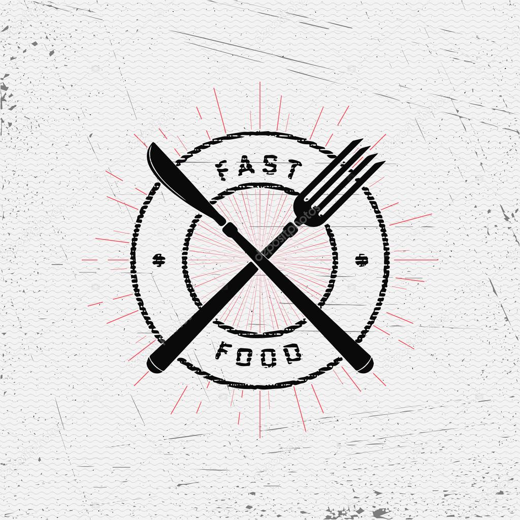 Fast food badges logos and labels can be used to design signage bistro, restaurant, cafe, on business cards and branding