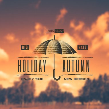 Rozet şemsiye, Merhaba sonbahar, sonbahar orman yumuşak bir arka plan oluşturma