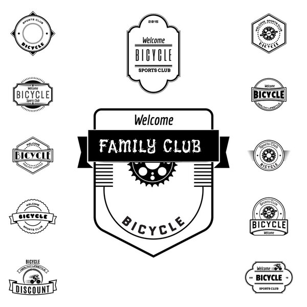 Bicycle badges logos and labels for any use.