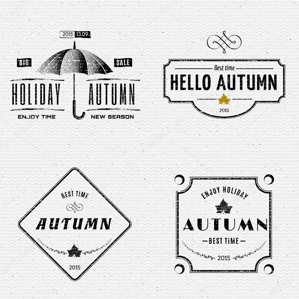 Autumn badges logos and labels can be used to design packages of goods during autumn sales