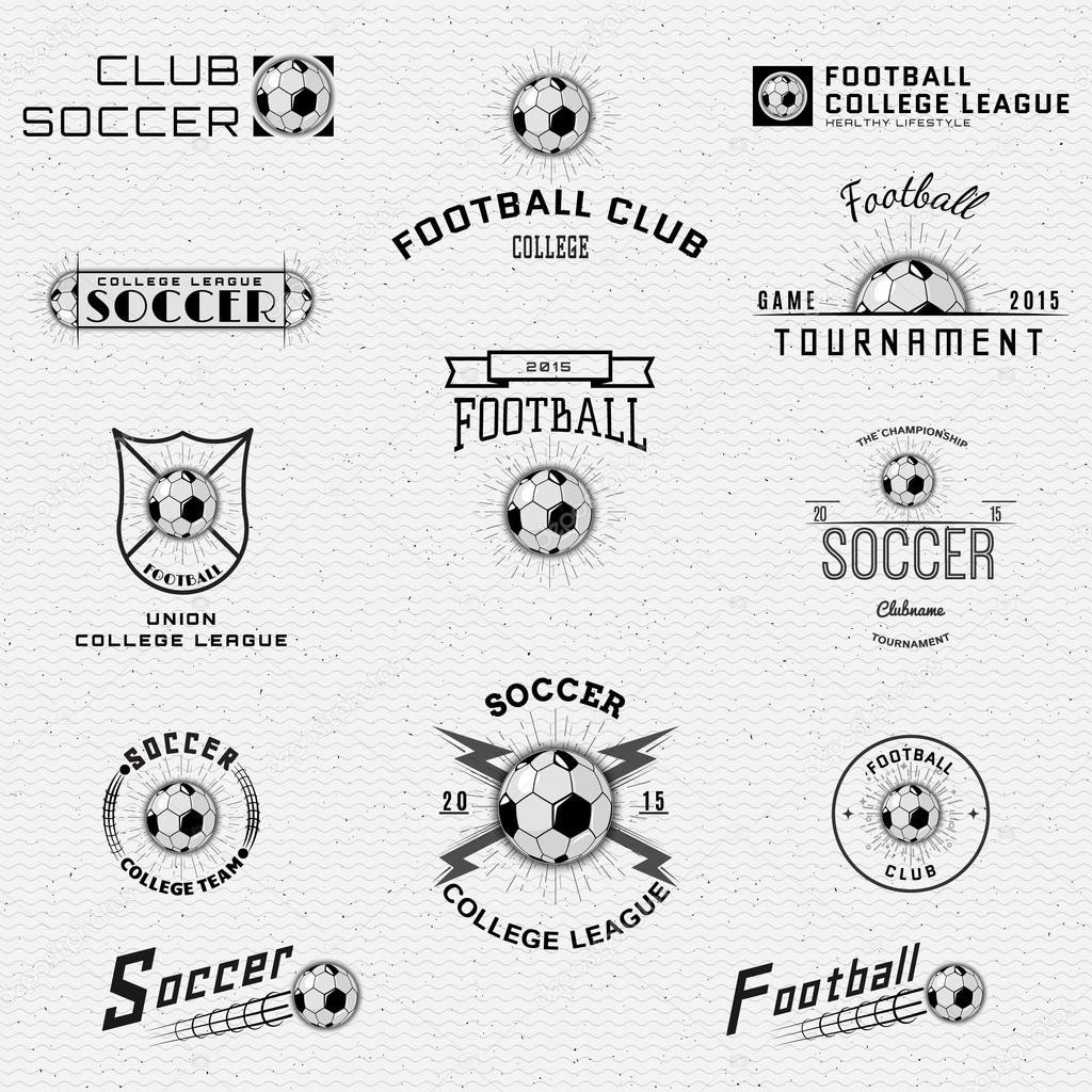 Football, Soccer badges logos and labels can be used for design, presentations, brochures, flyers, sports equipment, corporate identity, sales
