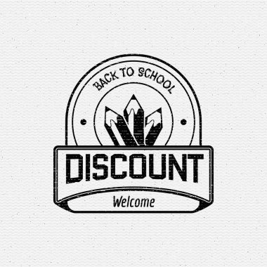 Okula geri logolar rozetleri ve herhangi bir kullanım için etiketleri