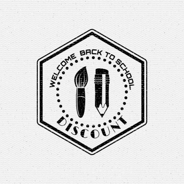 Okula geri logolar rozetleri ve herhangi bir kullanım için etiketleri