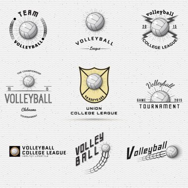 Voleybol logolar rozetleri ve herhangi bir kullanım için etiketleri