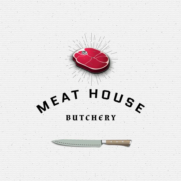 Meat store badges logos and labels for any use — Wektor stockowy