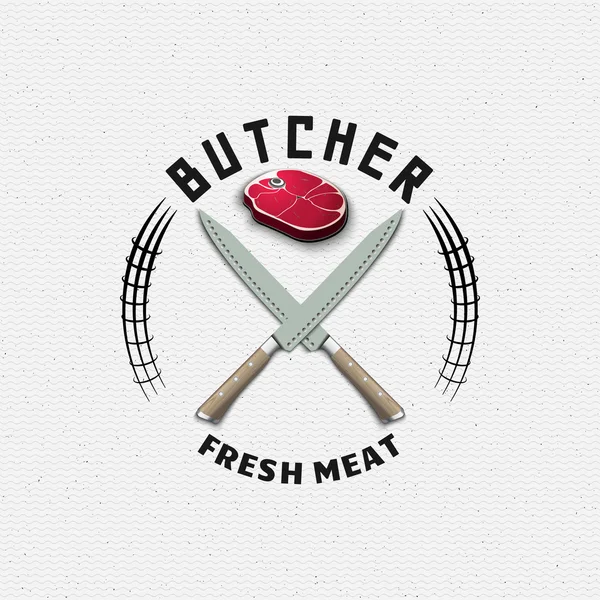 Meat store badges logos and labels for any use — Wektor stockowy