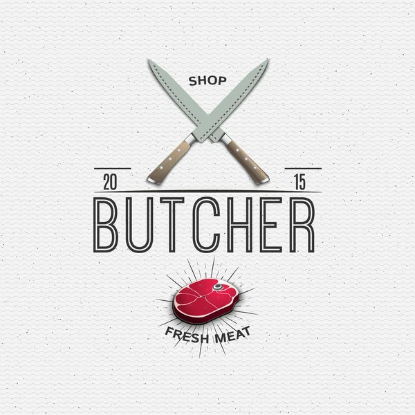 Logotipos e rótulos de crachás de loja de carne para qualquer uso —  Vetores de Stock