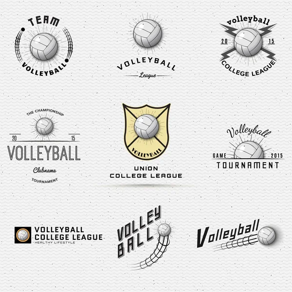 Emblemas de vôlei logotipos e rótulos para qualquer uso —  Vetores de Stock