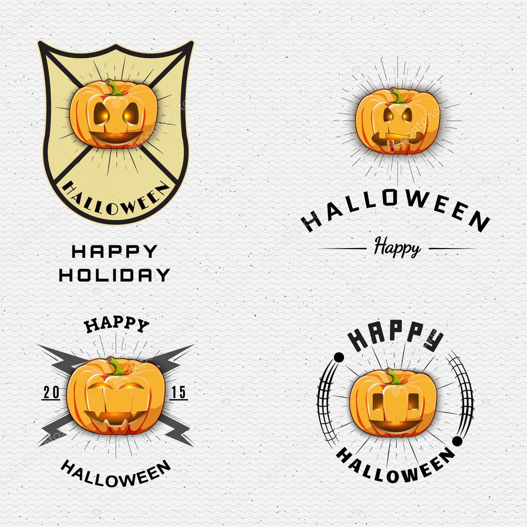 Happy Halloween badges logos and labels can be used for design, presentations, brochures, flyers, print, sports equipment, corporate identity, sales