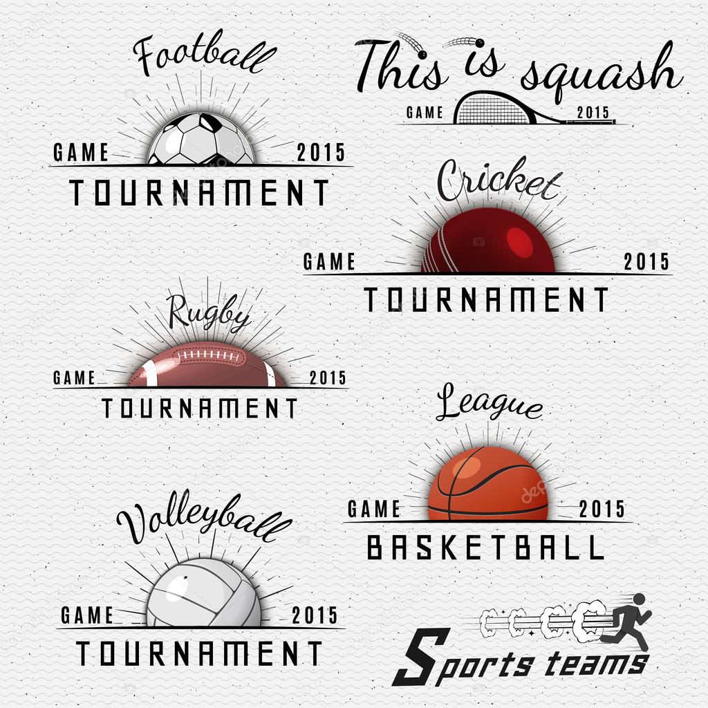 Sports teams badges logos and labels can be used for design, presentations, brochures, flyers, sports equipment, corporate identity, sales