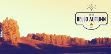 Merhaba sonbahar logolar rozetleri ve herhangi bir kullanım için etiketleri