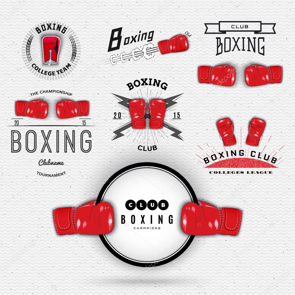 Boxing badges logos and labels can be used to fashion design, signs for sports clubs, sales